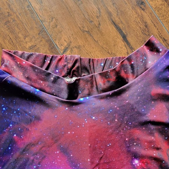 Galaxy Skater Womans Medium Skater Flip holographic Skirt Pull Over Star Celesti - Picture 8 of 11